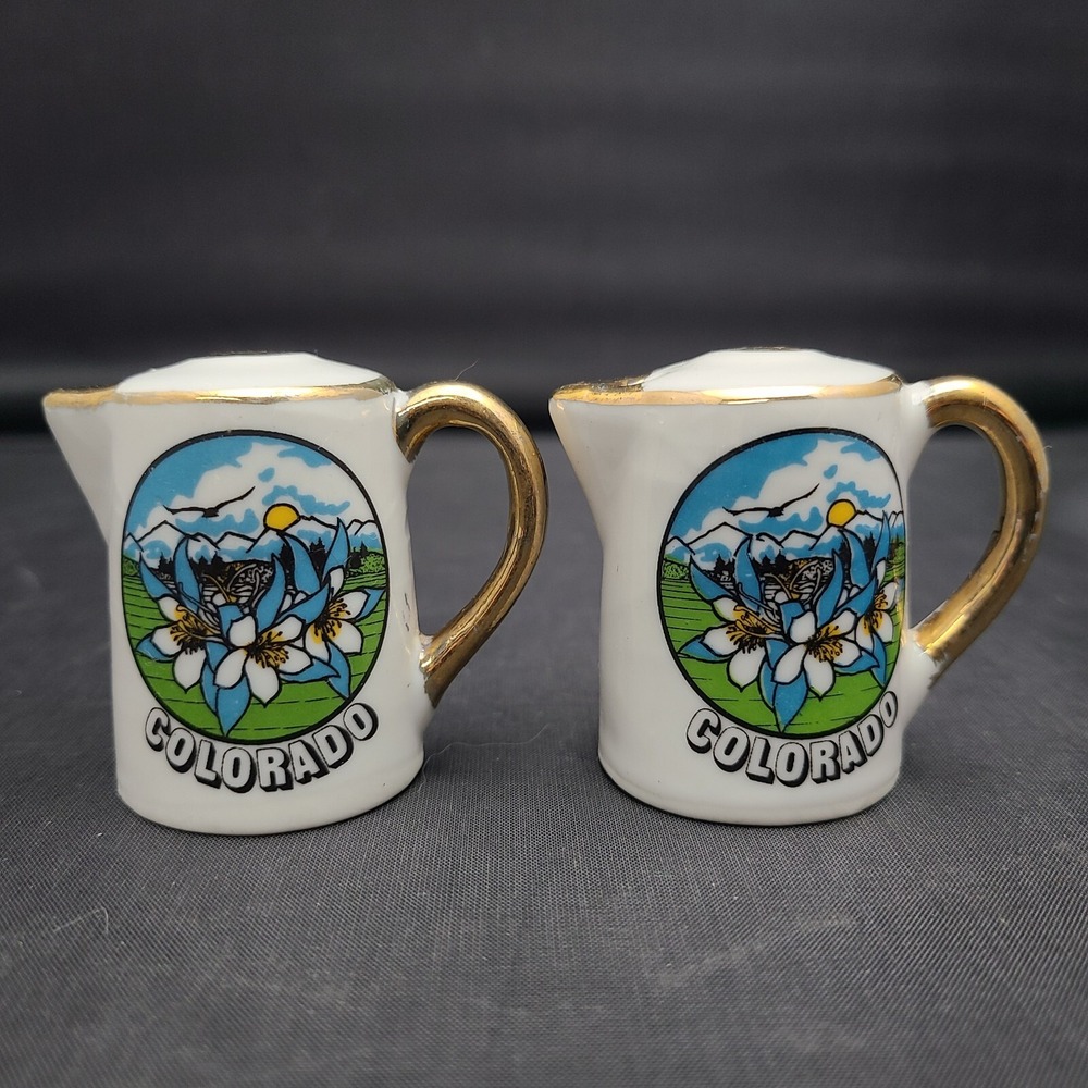 Vintage Colorado Columbine Floral‎ Salt & Pepper Shaker Set